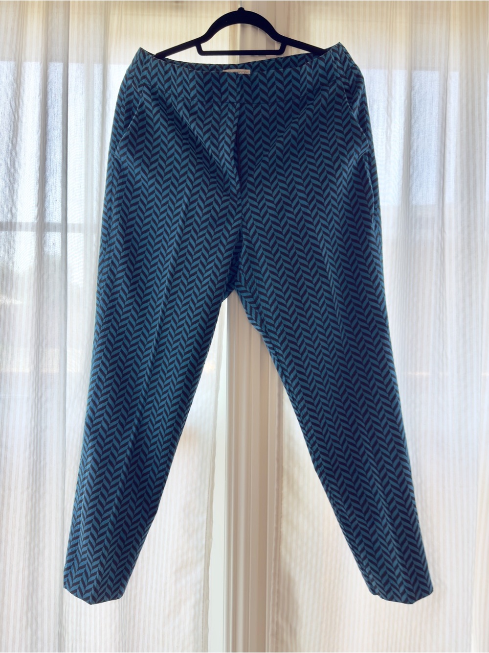 Eva Mendes Women's Chevron Print Pull-On Pants - Blue